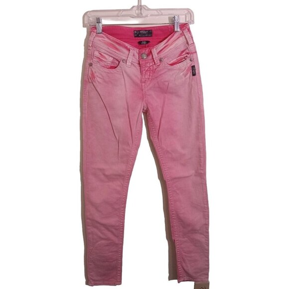 Silver Jeans Womens Size 25 Suki Skinny Pink - Picture 1 of 13